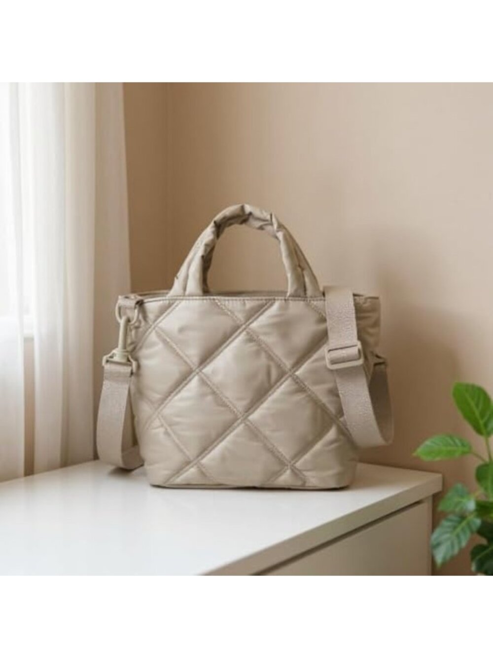Lightweight Quilted Crossbody Bag for Women | Stylish Tote Handbag for Travel - Picture 6 of 6